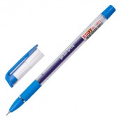 Ручка гелевая с грипом STAFF "College" GP-179, СИНЯЯ, корпус прозрачный, игольчатый узел 0,6 мм, линия письма 0,3 мм, 143015