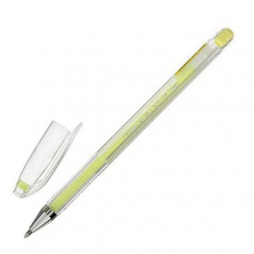 Ручка гелевая CROWN "Hi-Jell Pastel", ЖЕЛТАЯ ПАСТЕЛЬ, узел 0,8 мм, линия письма 0,5 мм, HJR-500P