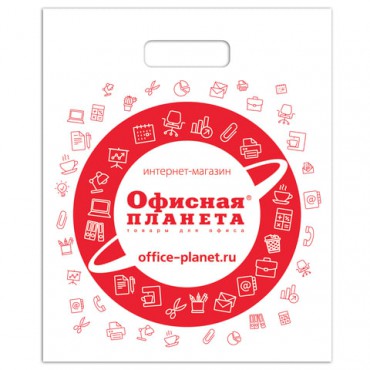 Пакет презентационно-упаковочный ОФИСНАЯ ПЛАНЕТА, 40х50 см, усиленная ручка, 500362