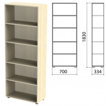 Шкаф (стеллаж) "Канц" 700х330х1830 мм, 4 полки, цвет дуб молочный, ШК31.15